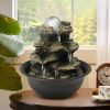 8.3inches Rock Cascading Tabletop Fountain