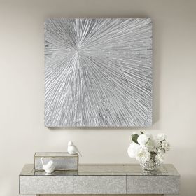 Sunburst Silver Hand Painted Dimensional Resin Wall Art