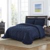 3 Piece Pintuck Ruffled Comforter Set