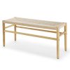 Indoor Bench with Paper Cord,Rubber Wood Legs (39.5"x14.5"x17.5")