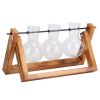 Glass Planter Bulb Plant Terrarium with Wooden Stand