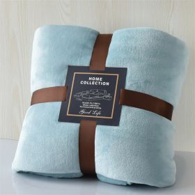 Nap Travel Solid Color Flannel Thickened Blanket (Option: Mint-100x120cm)