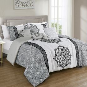 Harini 7 Pieces Comforter Set (size: QUEEN)