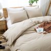 100% Washed Cotton Duvet Cover Set (No Comforter)