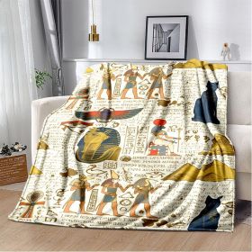 Ancient Egypt Mysterious Symbol 3D Digital Printing Flannel Nap Blanket Wholesale (Option: 17th-100*150cm)